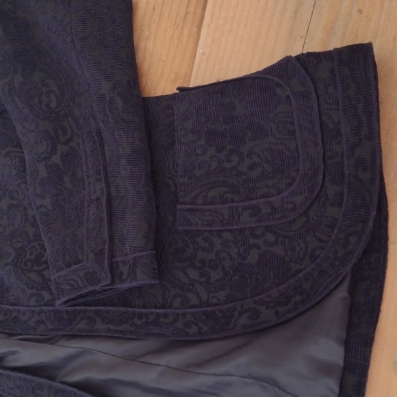 Coldwater Creek Navy Damask Corduroy Open Blazer w Pockets Size XS - Picture 12 of 14